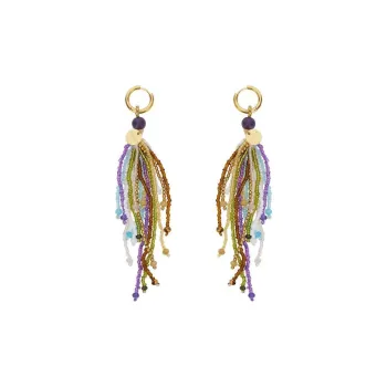MOMONI Brass, Glass, Gemstone, Pearl Earrings Women's Multicolor