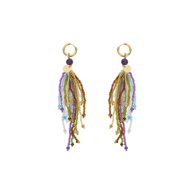 MOMONI Brass, Glass, Gemstone, Pearl Earrings Women's Multicolor-0