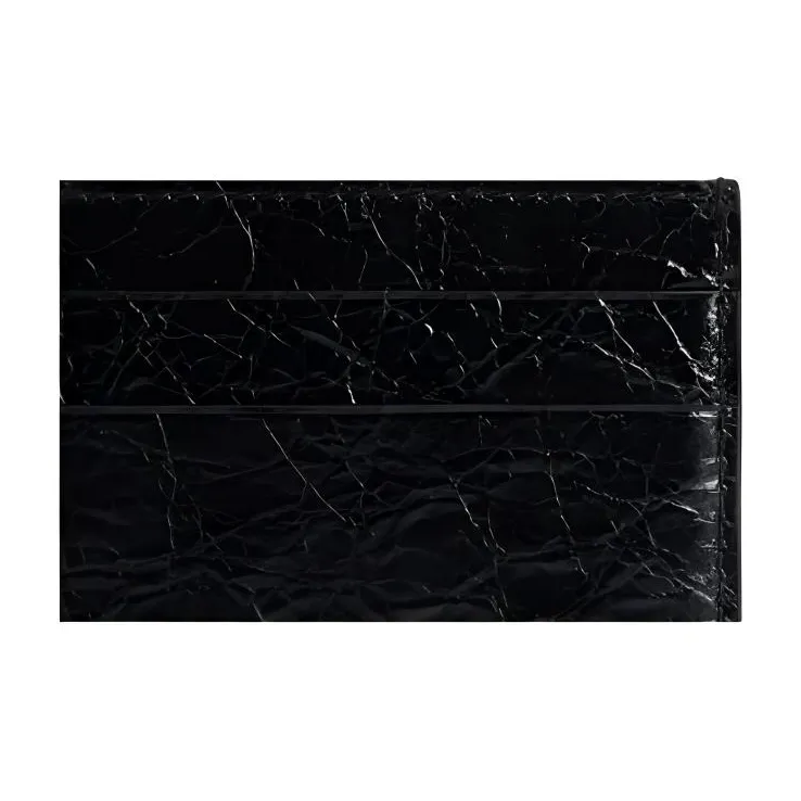 Balenciaga Superbusy Lambskin Card Holder Men's Black-3