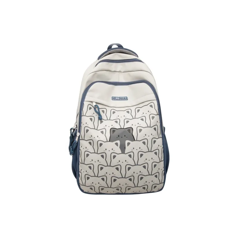 LUVISTRUE Nylon Backpack Regular Unisex Black/Light Green/Blue/Yellow/Dark Green-11