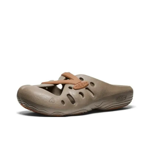 KEEN YOGEEZ Odor-Resistant Wrap-toe Slippers Unisex Gray Brown