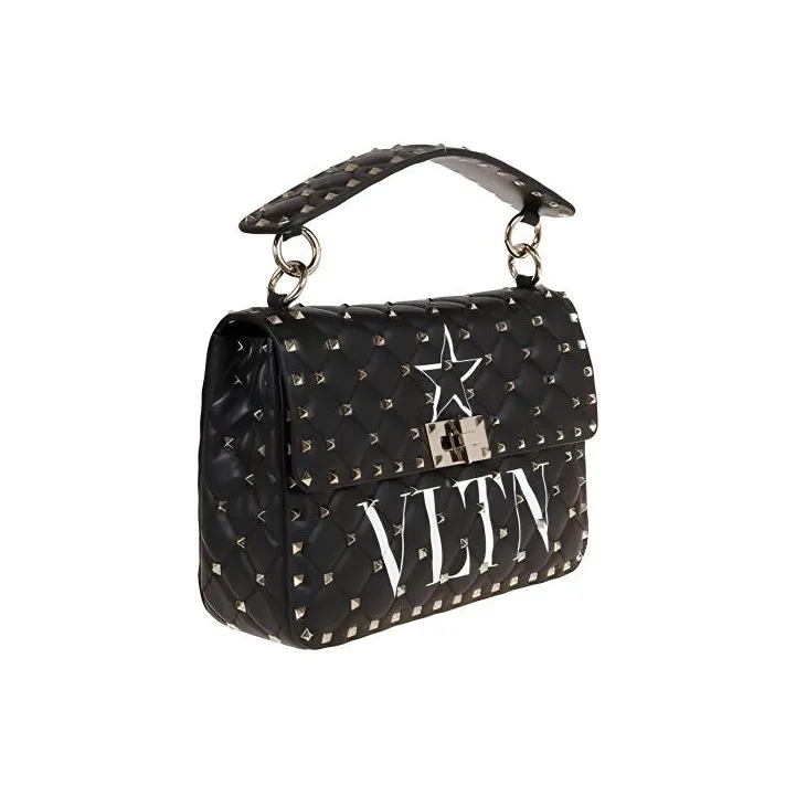 Valentino Leather Shoulder Bag Crossbody Bag Handbag Women's Black-1
