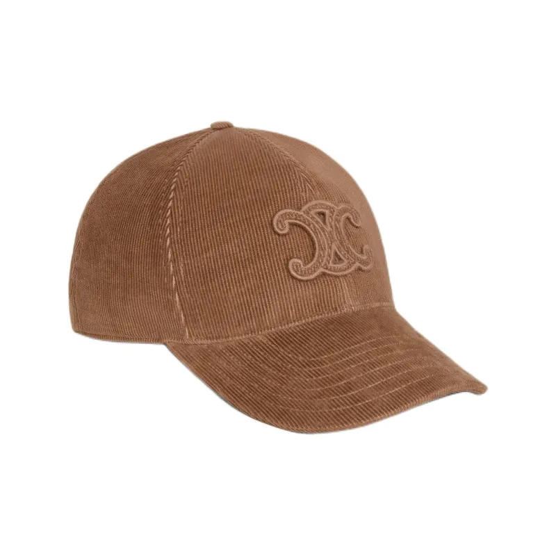 CELINE Triomphe Baseball Cap In Corduroy-2
