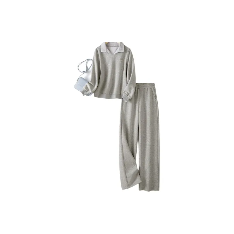 IHIMI Sweatshirt Set Women's Gray-1
