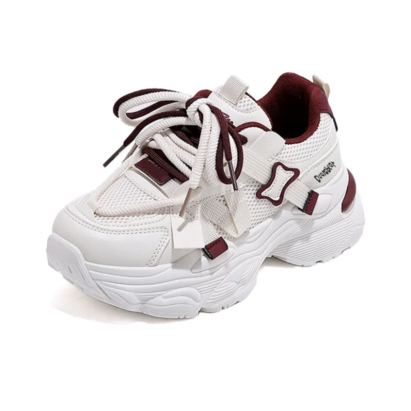 Budding Bear Anti-Slip Wear-Resistant Breathable Lightweight Height Increasing Low-Top Chunky Sneakers Women's Box-1
