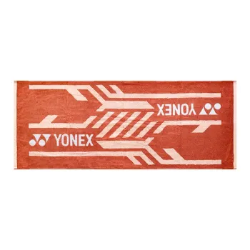 YONEX Bath Towel Orange/Dark Umber Cotton/Polyester Fitness Playing Ball Washing Swimming Unisex 58cmx145cm