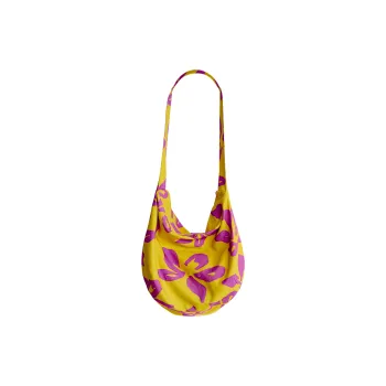 LOST PATTERN Cotton Shoulder Bag Women's Yellow/Blue