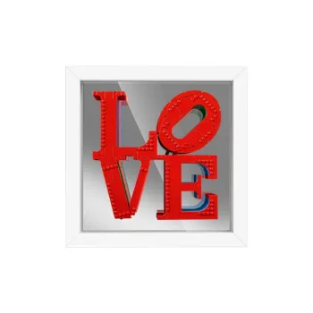 LIGHT YOUR BRICKS Compatibility LEGO 31214 LOVE Artistic Sculpture Wall Mounted Frame Model Accessories