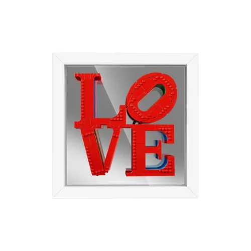 LIGHT YOUR BRICKS Compatibility LEGO 31214 LOVE Artistic Sculpture Wall Mounted Frame Model Accessories