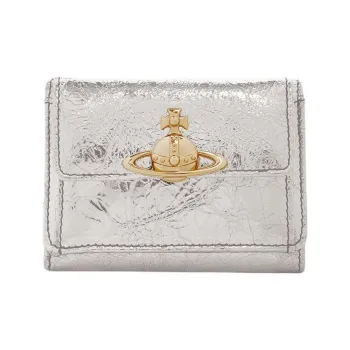 Vivienne Westwood Leather Wallet Trumpets Women's Silver