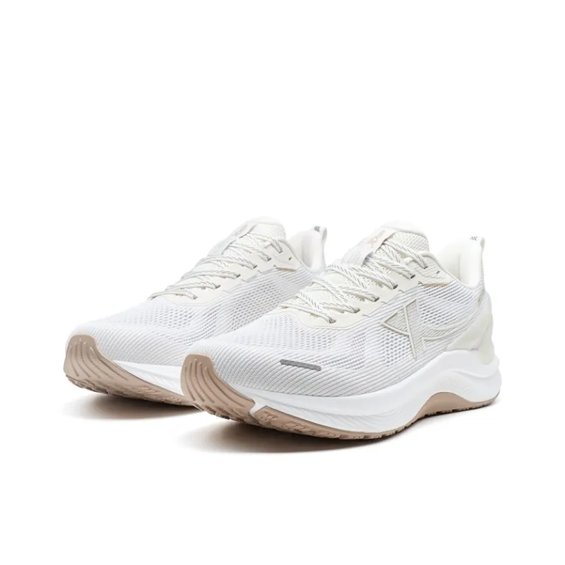 XTEP Stride ET Rebound Wear Resistant Slip Resistant Low Top Training Running Shoes Men's Sail White/Classic White-4