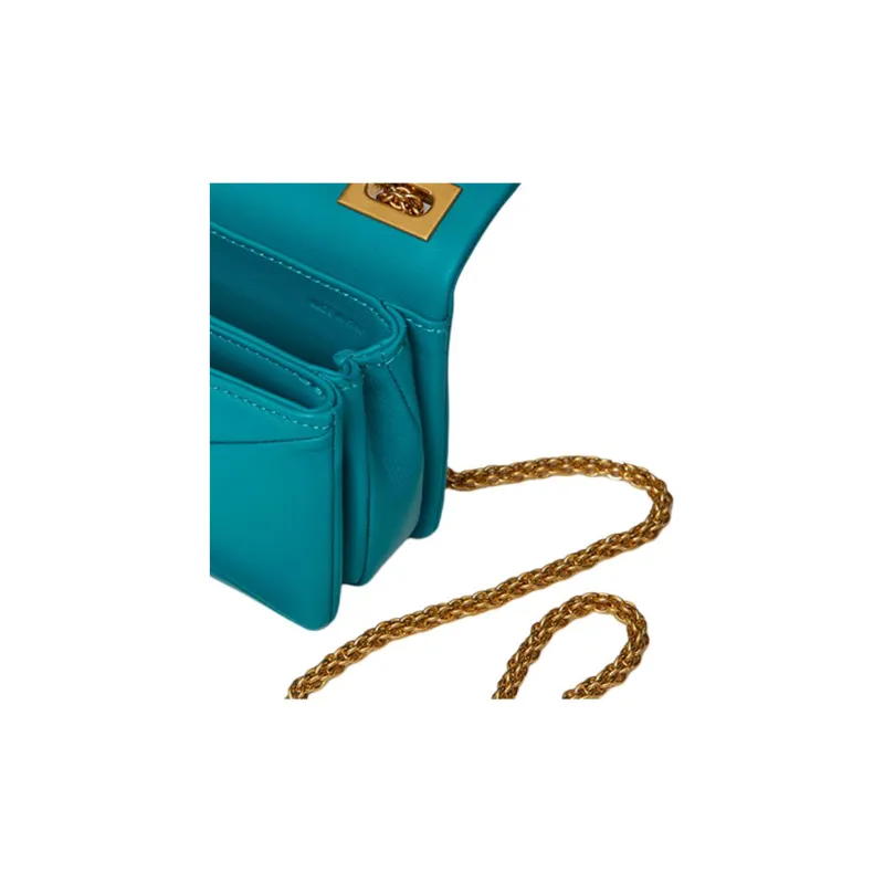 Valentino One Stud Calfskin Box Bag Clutch One Shoulder Handbag Mini Women's Mediterranean Blue-7
