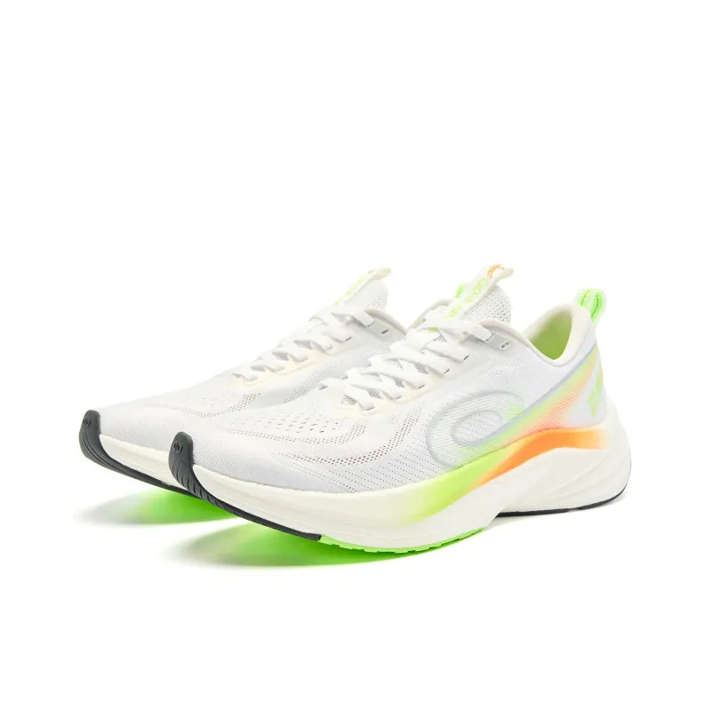 QIAODAN Speed 3LITE Cushioning Anti Slip And Wear Resistant Low Top Training Running Shoes Men's White Green-2