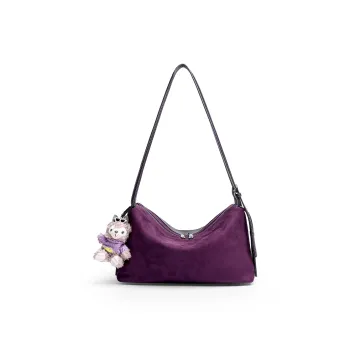 Mulinsen Polyurethane Crossbody Bag Shoulder Bag Women's Purple/Dark Green