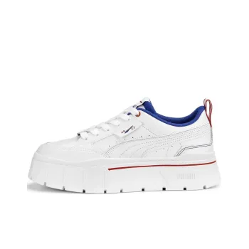 PUMA Maze Anti Slip Wear Resistant Low Top Skateboard Shoes Women's White