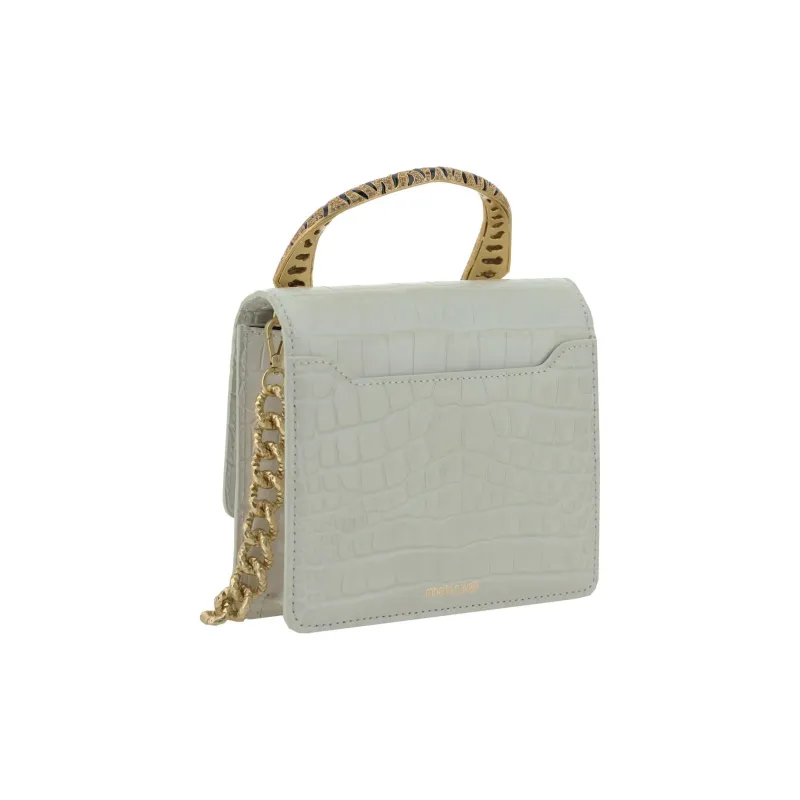 Roberto Cavalli Leather One Shoulder Handbags Medium Size Women's White-2
