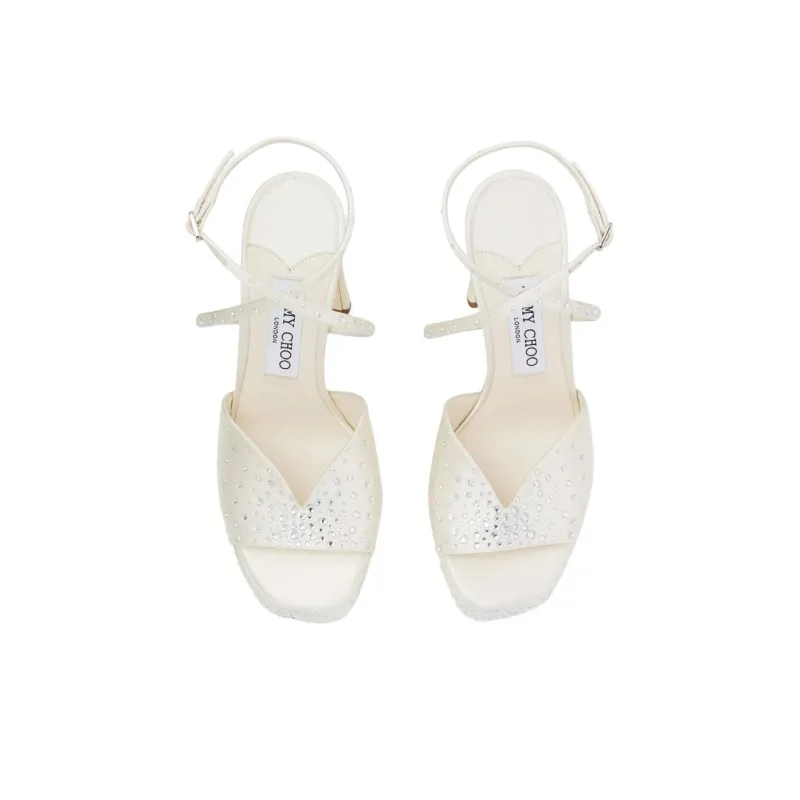 Jimmy Choo Karli One Strap Sandals 12.5cm Women's Ivory White-4