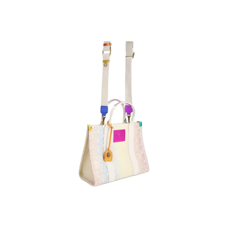 Kurt Geiger London Denim Fabric Tote Bag Shopping Bag One Shoulder Portable Women's Multicolor-1