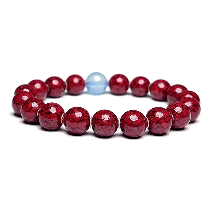 MOUNTAINS AND MANS Cinnabar New Chinese Style Good Luck Beaded Bracelet Unisex-6