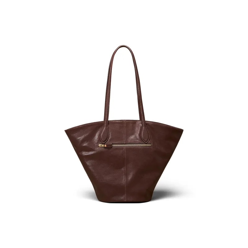 KAISER Crystal Vegetable Tanned Cow Leather Bucket Bags Shoulder Bags Women's Coffee/Black-2