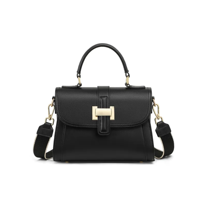 MILLIE'S Cow Leather Shoulder Bag, Crossbody Bag, Handbag Women's Black-4