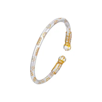 Ascending Foot Silver 990 Bangles Women's