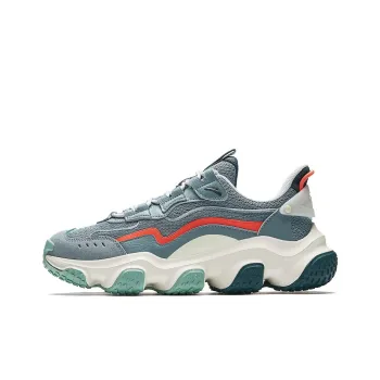 Anta Cushioned Abrasion Resistant Slip Resistant Low Top Chunky Sneakers Men's Gray White Orange