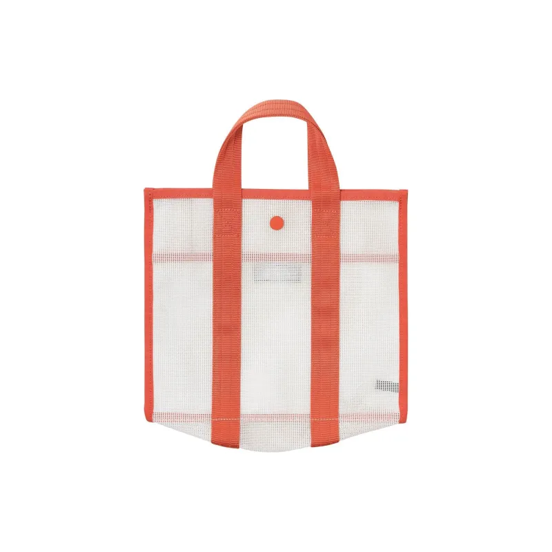 A.P.C PVC Tote Bag Shopping Bag Handbag Small Size Women's Orange & White-1