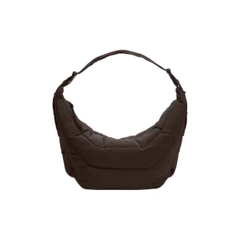 Lemaire Nylon Crossbody Bag, Shoulder Bag Large Size Unisex Dark Chocolate