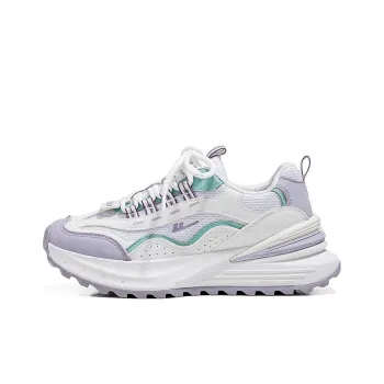 Warrior Moisture Wicking And Breathable Low Top Chunky Sneakers Men's White Rice Purple