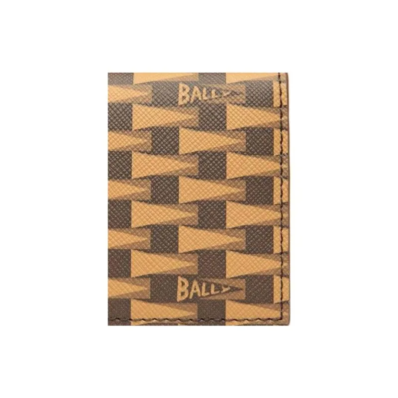 BALLY Cow Leather Card Holder, Wallet Men's Brown-3