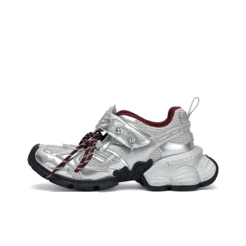 SUGARSU SUGARSU 25 Spring Snake Year Vintage Lace Up Height Increasing Casual Mary Jane Shoes Women's Millennium Silver