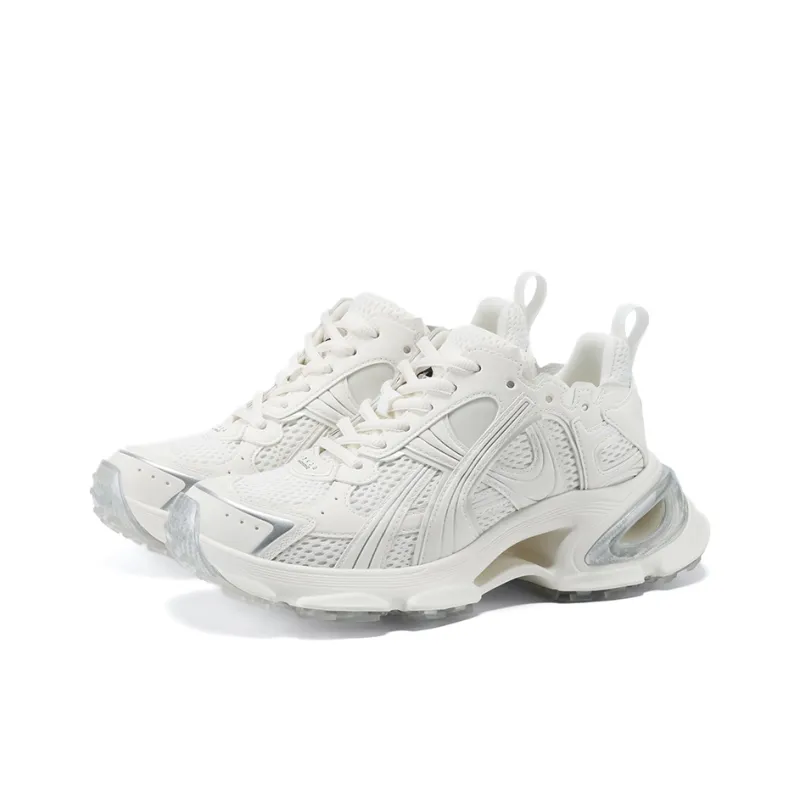GG CC Chunky Sneakers Women's Low Top Silver/Ecru-7
