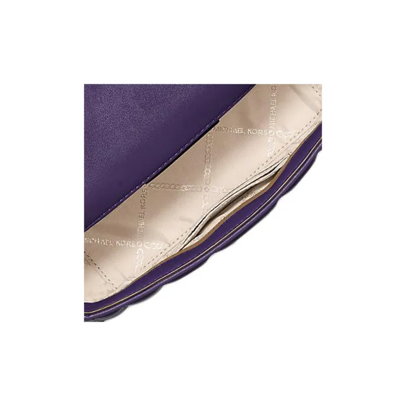 MICHAEL KORS Leather Portable Crossbody Bag Shoulder Bag Small Size Women's Purple-3