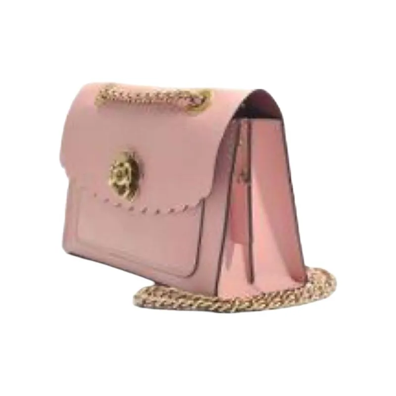 COACH Bowery Solid Color Leather Shoulder Bag Crossbody Bag Small Size Women's Cherry Blossom Pink-5