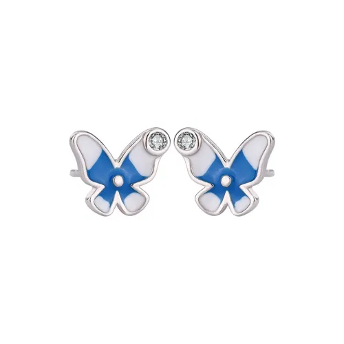 PHOENIXSILY 999 Fine Silver Stud Earrings Women's
