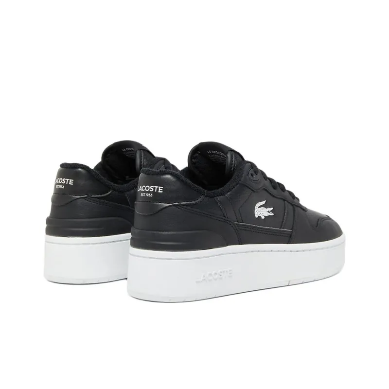 LACOSTE T-Clip Anti-Slip Wear-Resistant Low-Top Skateboard Shoes Women's Black White-3