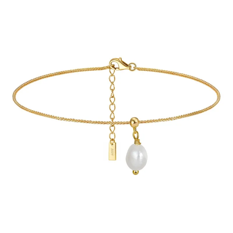 ZHENZHUAOMI Freshwater Pearl Anklets Women's-0
