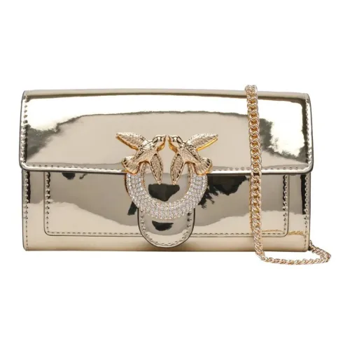 PINKO Patent Leather Shoulder Bag Women's Gold