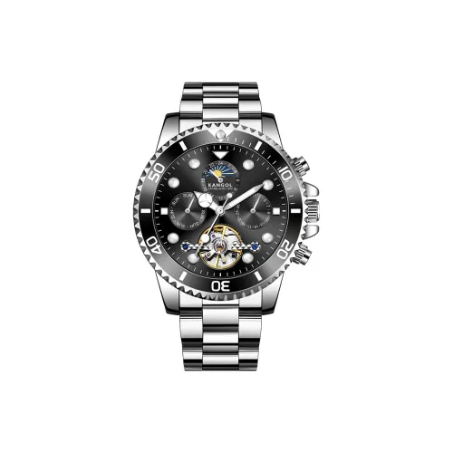KANGOL Automatic Mechanical Movement Stainless Steel Watchband Watch Men's Watches Black Dial