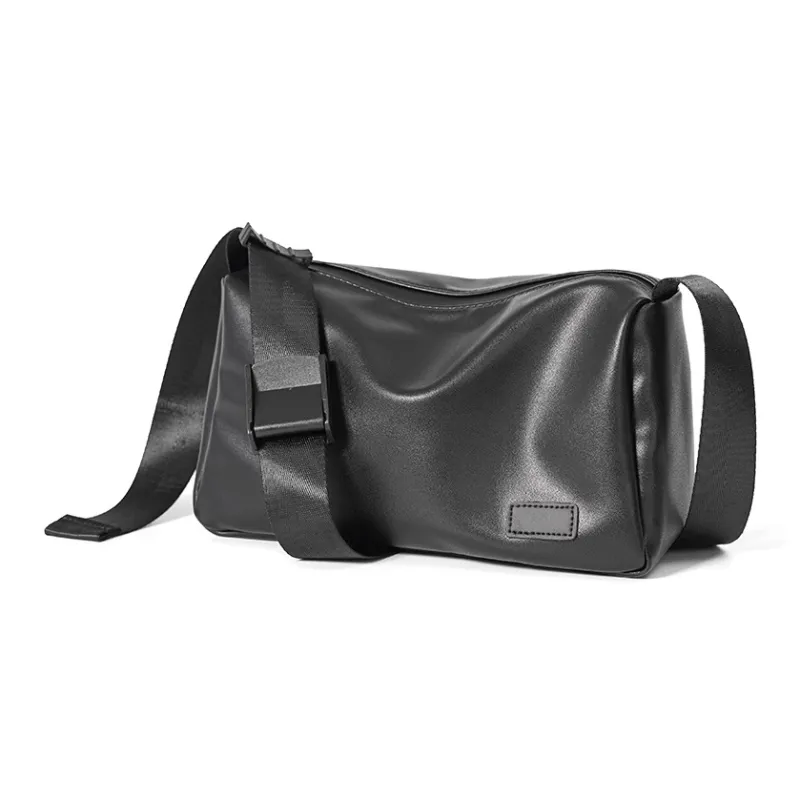 Old Man's Head Synthetic Leather Shoulder Bag Regular Men's Black-1