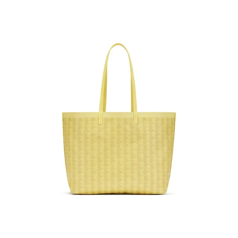 LACOSTE PVC Tote Bag Shopping Bag Shoulder Bag Handbag Large Size Women's Yellow-1