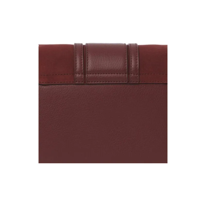 See By Chloe Hana Grain Cow Leather With Suede Saddle Bag, Crossbody Bag, Shoulder Bag Women's Burgundy-3
