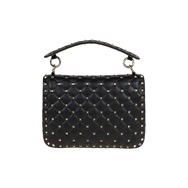 Valentino Leather Shoulder Bag Crossbody Bag Handbag Women's Black-2