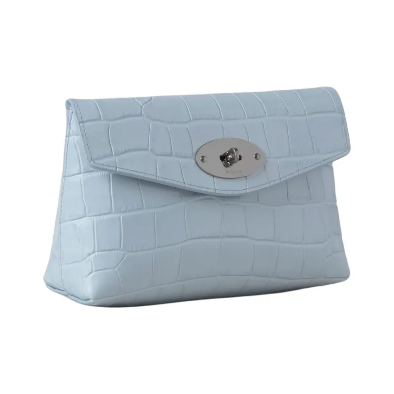 Mulberry Darley Cow Leather Makeup Bag Small Size Women's Light Blue-1