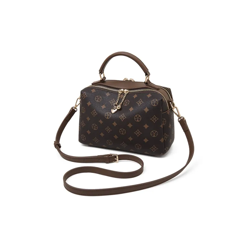 Old Man's Head Synthetic Leather Shoulder Bag, Crossbody Bag, Handbag Regular Women's Coffee-2