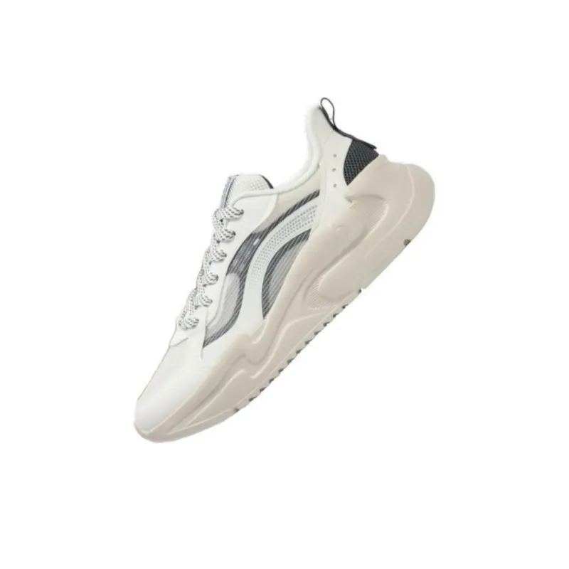 361° Yunshu 4.0 Cushioning Wear Resistant Low Top Casual Shoes Men's White Black-2