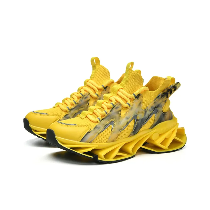 DAFK Slip Resistant Support Height Increasing Mid Top Casual Running Shoes Men's-1