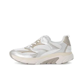 Gabor Rollingsoft Low Top Casual Shoes Women's White Silver
