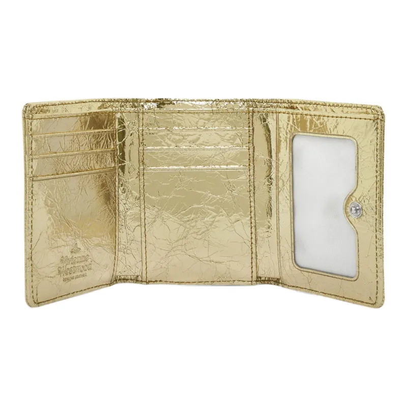 Vivienne Westwood Leather Wallet Trumpets Women's Gold-2